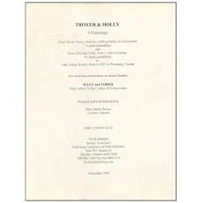 Troyer and Holly: A Genealogy